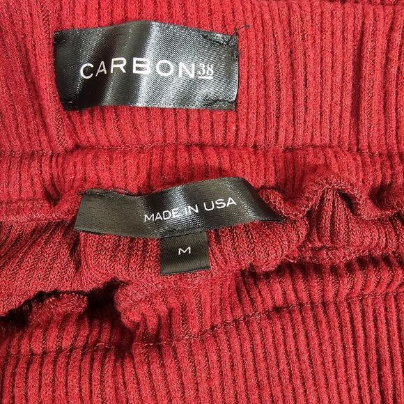 NWT Carbon38 Brushed Ribbed Flare Pants in Rum Wine - Size M - Picture 8 of 12